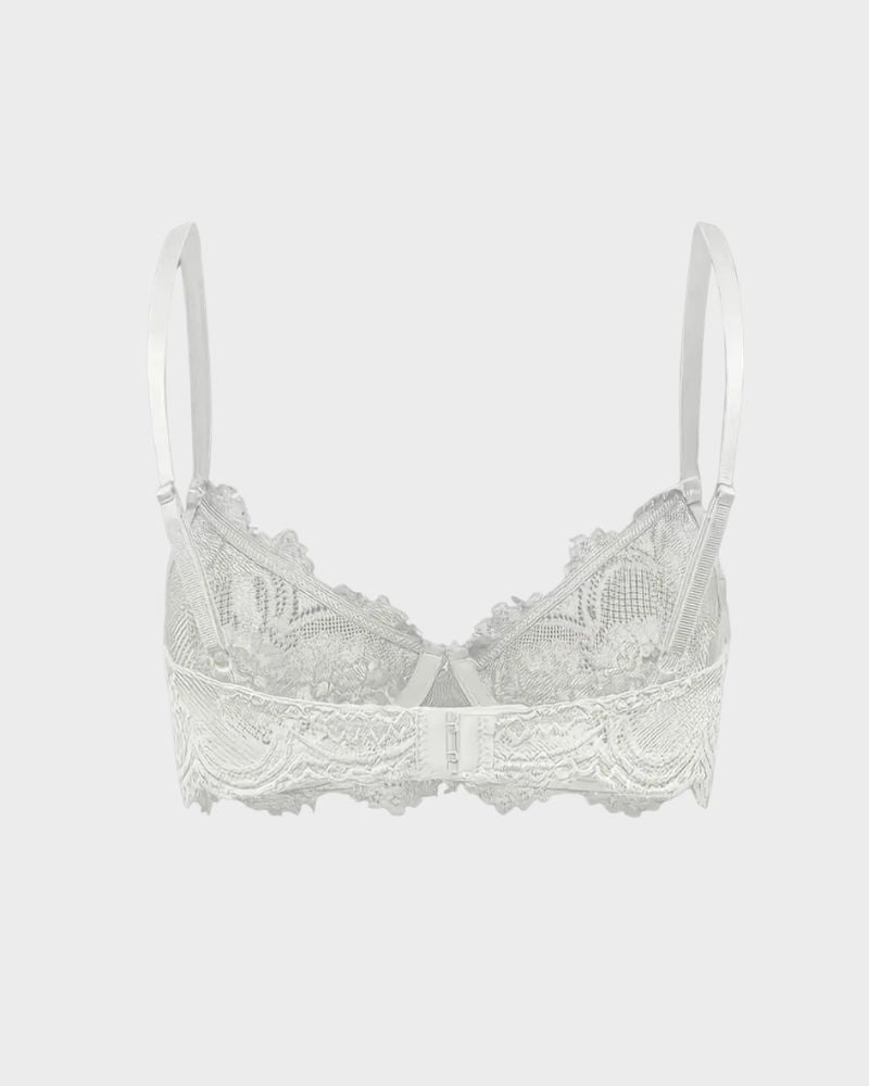 Floral Lace Plunge Underwire Bra