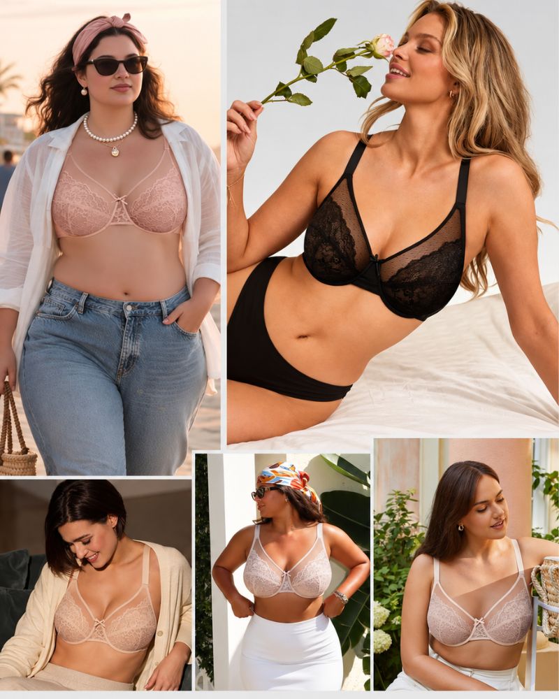 Floral Lace Unlined Full-Coverage Underwire Bra