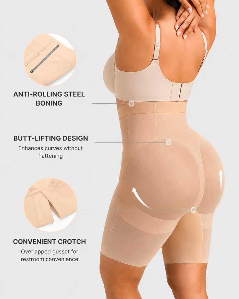 High-Waist X-Compression Tummy Control Shaping Shorts