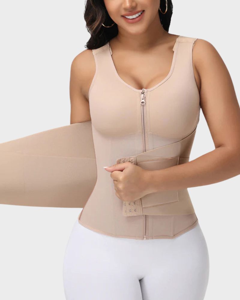 Double Compression Waist Trainer Vest with Built-In Bra