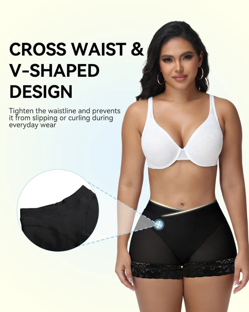V-Cross Waist Tummy Control Butt-Lifting Shorts