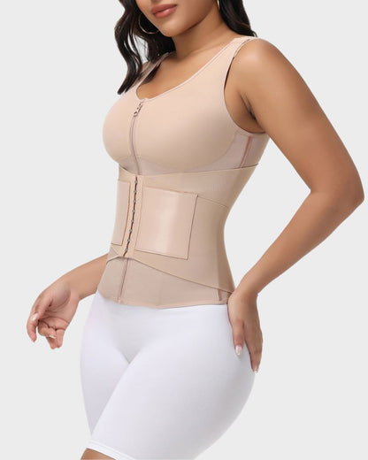 Double Compression Waist Trainer Vest with Built-In Bra