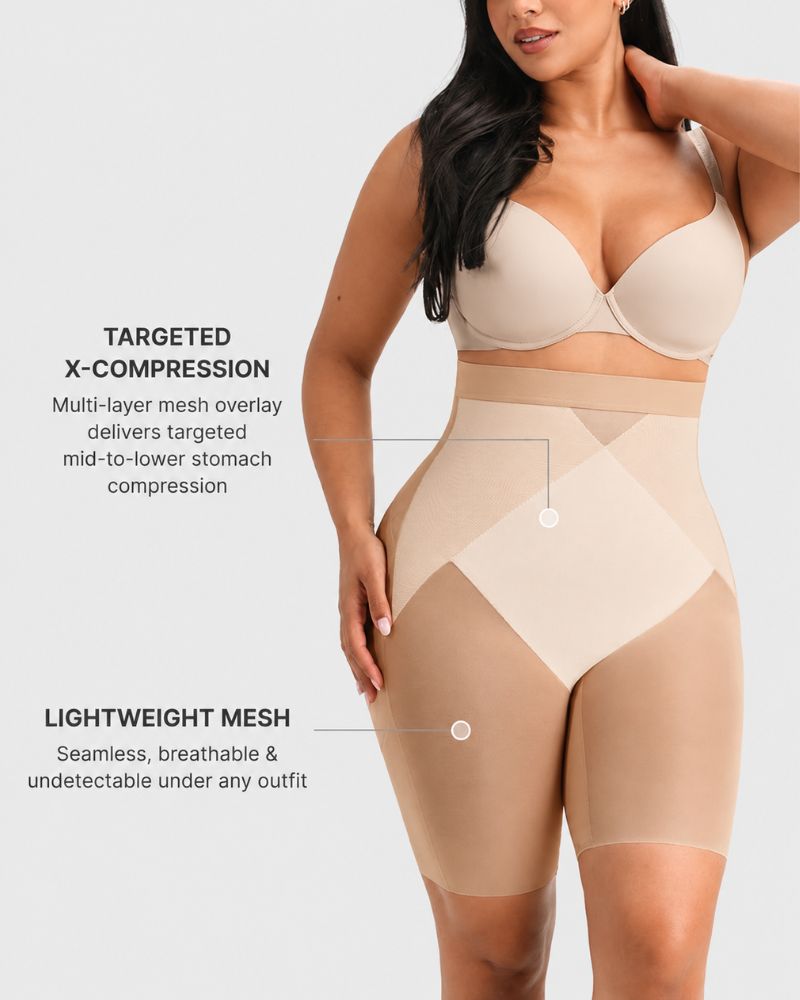 High-Waist X-Compression Tummy Control Shaping Shorts