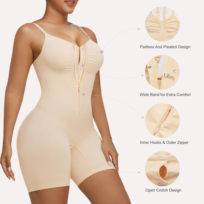 Women's Tummy Control Zip Front Bodysuit