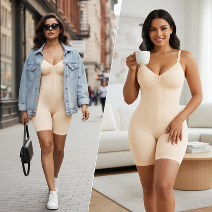 Women's Tummy Control Zip Front Bodysuit