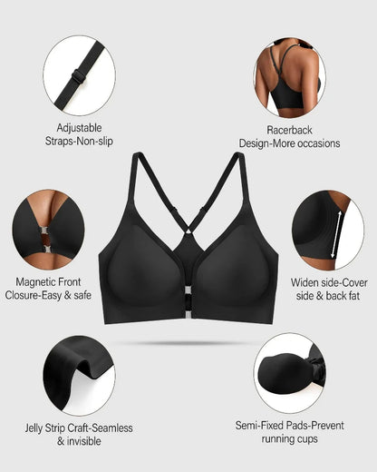 Magnetic Front Closure Wirefree Jelly Support Bra