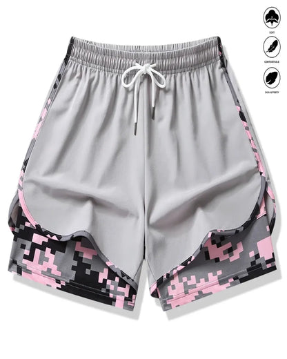 Womens Athletic Shorts with Built In Liner and Drawstring Waist