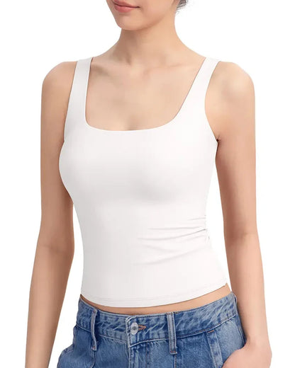 SHAPECURVE Skin-Friendly Sculpting Square-Neck Tank Top