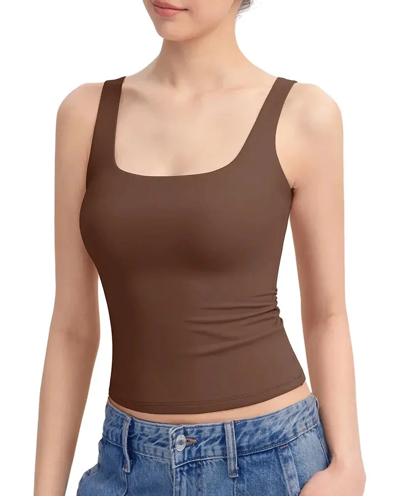 SHAPECURVE Skin-Friendly Sculpting Square-Neck Tank Top