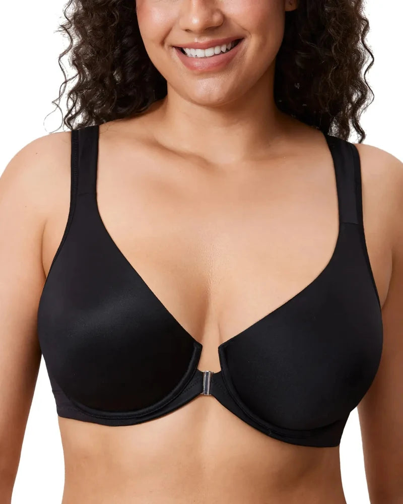 Women’s Front Closure Bra Full Coverage Posture Support Underwire Bra