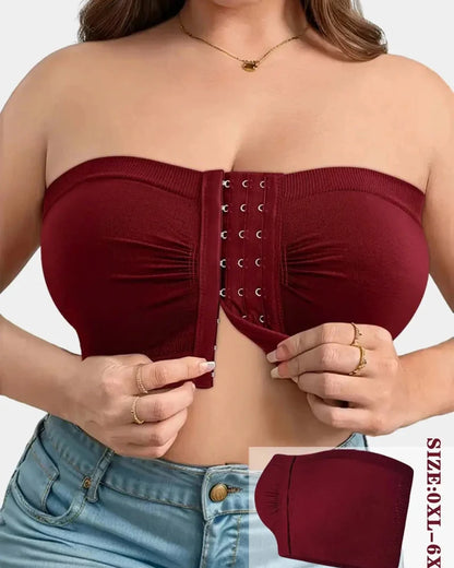 Plus Size Front Closure Wireless Full Coverage Supportive Sports Bra