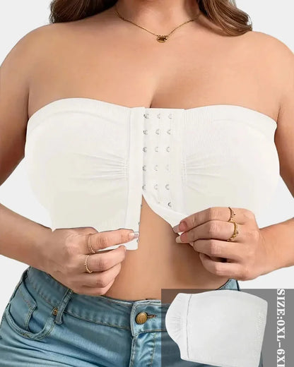 Plus Size Front Closure Wireless Full Coverage Supportive Sports Bra