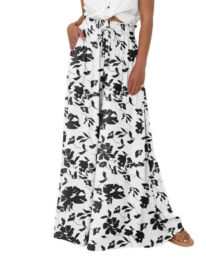 Women High Waist Wide Leg Palazzo Pants with Pockets