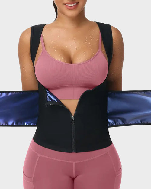 Adjustable Zip-Up Sauna Sweat Waist Trainer Vest