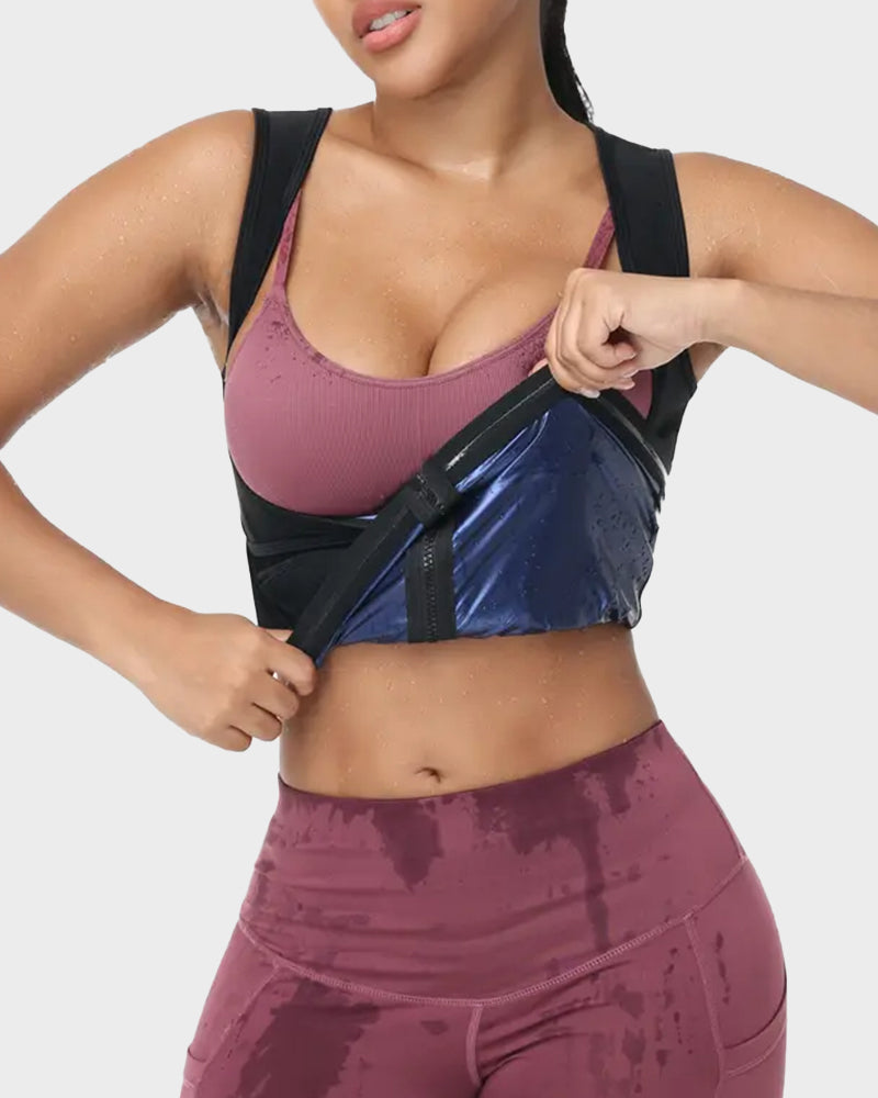 Adjustable Zip-Up Sauna Sweat Waist Trainer Vest