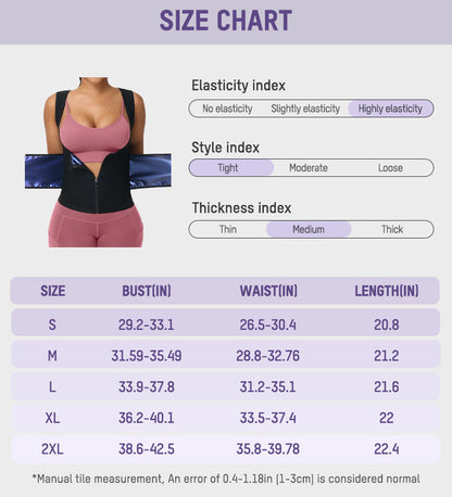 Adjustable Zip-Up Sauna Sweat Waist Trainer Vest