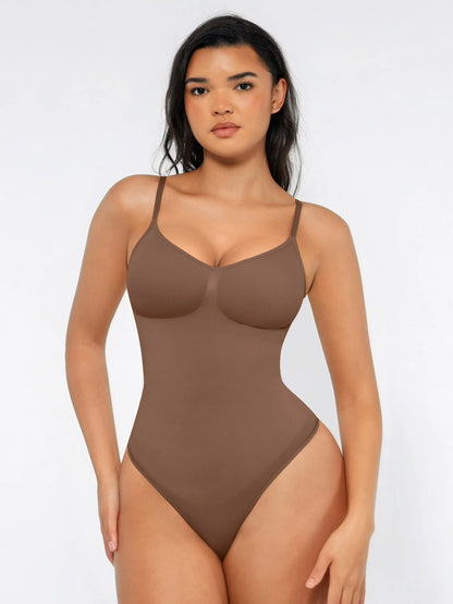 Seamless Covered Bust Jumpsuit Thong Bodysuit Fit