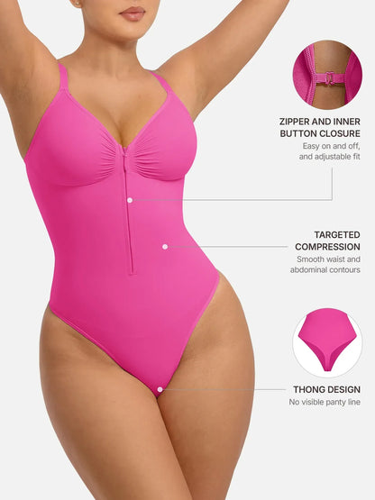 Shape-curve Tummy Control Seamless Zipper Shaping Bodysuit