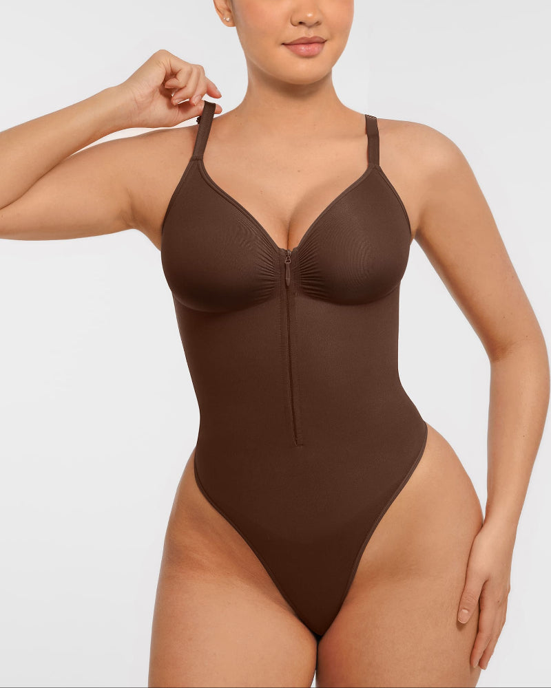 Shape-curve Tummy Control Seamless Zipper Shaping Bodysuit