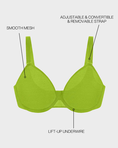 Air Light Plus Size Mesh Underwire Minimizer Bra