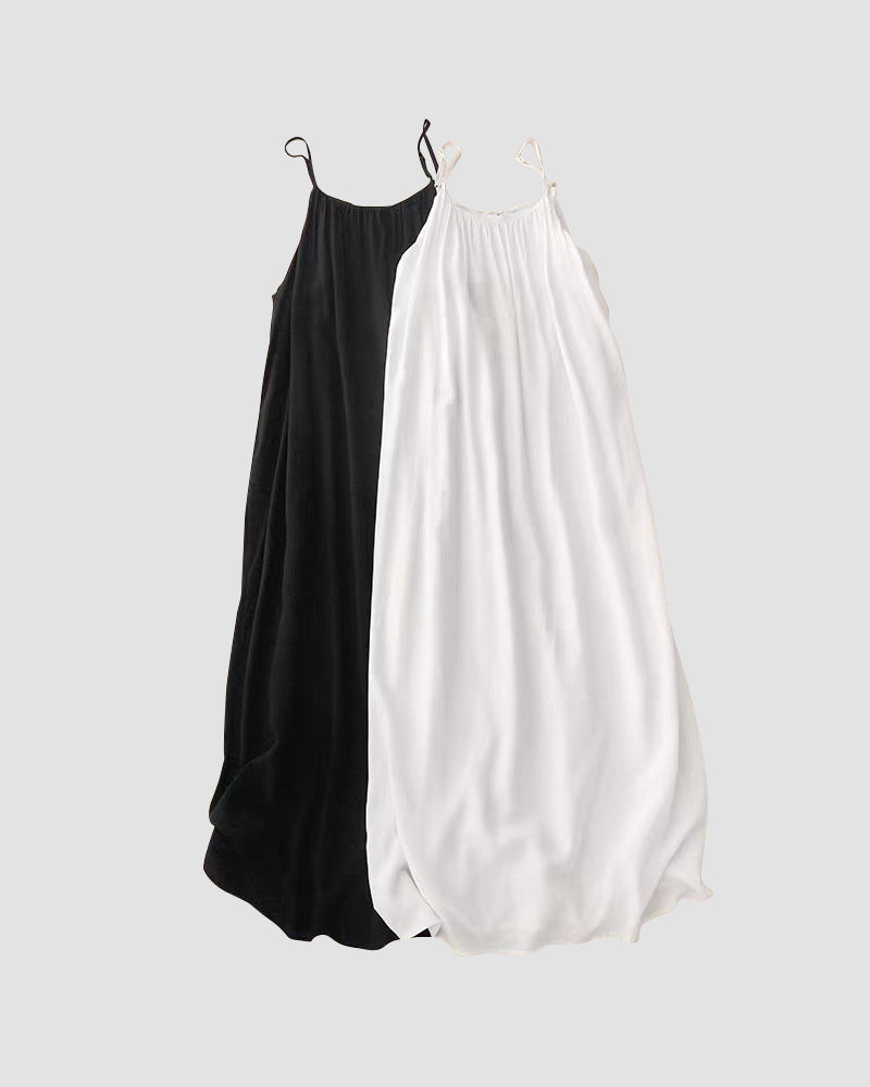 Women’s Chic Solid Color Backless Cami Dress