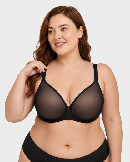 Air Light Plus Size Mesh Underwire Minimizer Bra