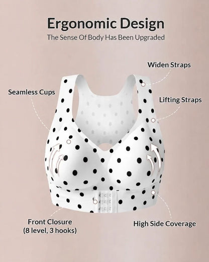 Cross Back Front Closure Wireless Posture Support Bra