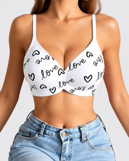 4-Pack Deep V Wireless Push Up Jelly Bra