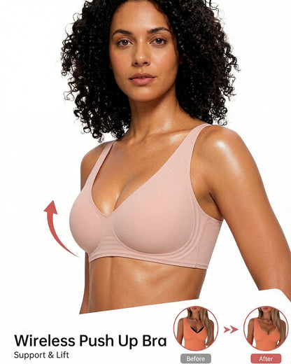 Deep V Seamless Wireless Push-Up Bra