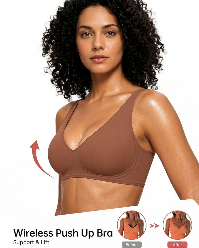 Deep V Seamless Wireless Push-Up Bra