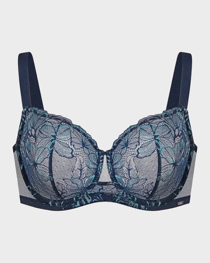 Floral Lace Plus Size Unlined Minimizer Bra
