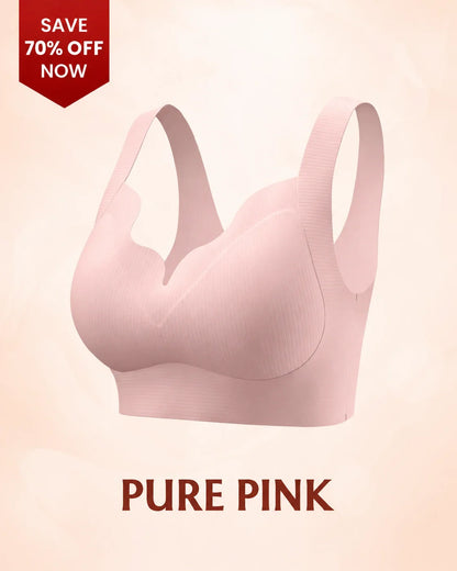 Seamless Wire-Free Push-Up Bra with Full Coverage Support