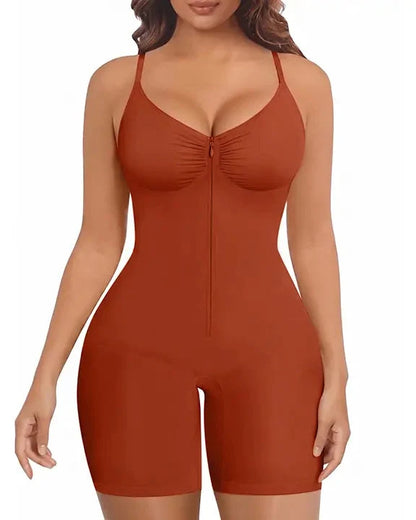 Women's Tummy Control Zip Front Bodysuit